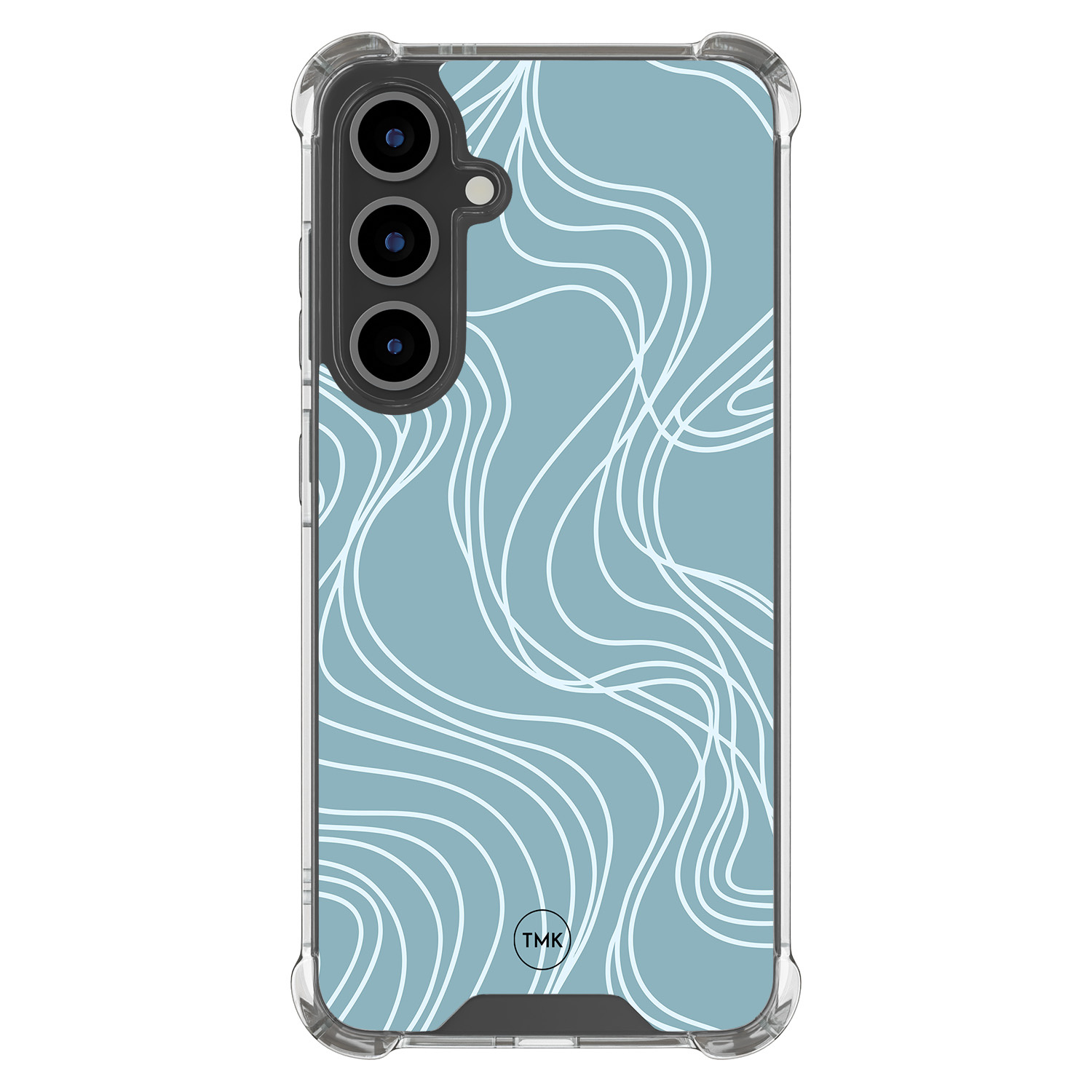 TMK Samsung Galaxy S24 FE shockproof hoesje - Soft blue waves