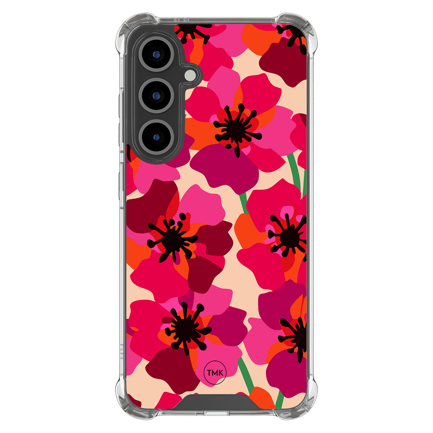 TMK Samsung Galaxy S24 FE shockproof hoesje - Pink floral bliss
