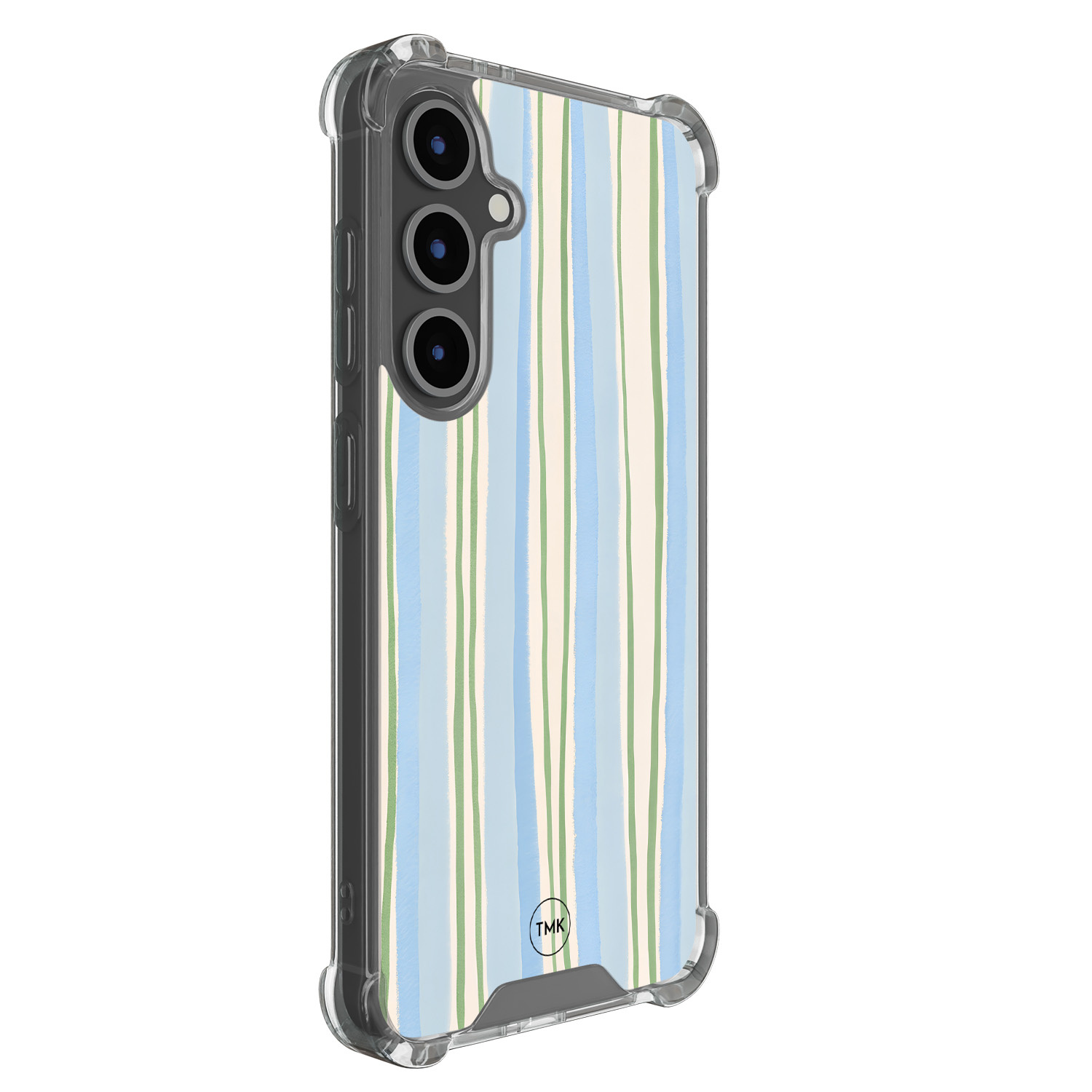 TMK Samsung Galaxy S24 FE shockproof hoesje - Pastelblauwe strepen