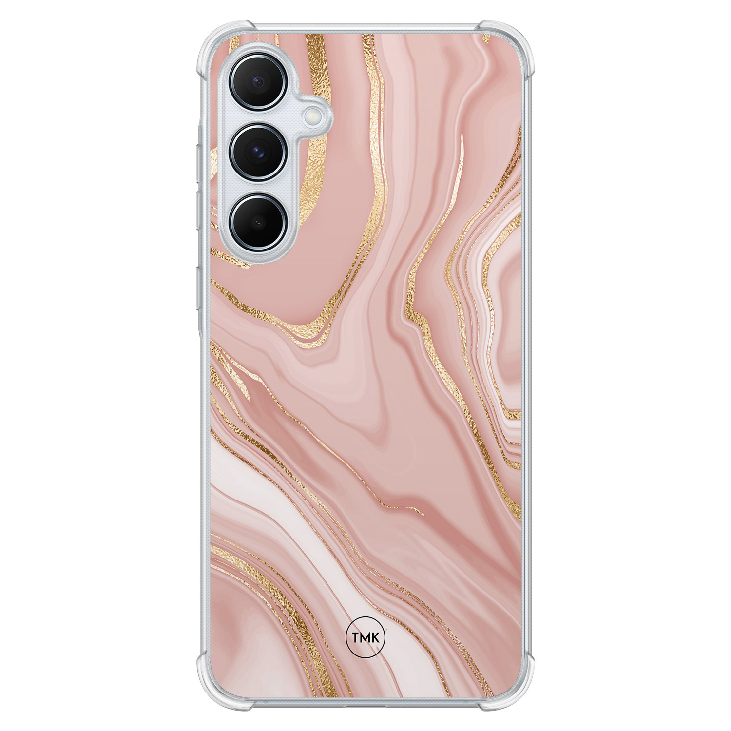 TMK Samsung Galaxy A55 shockproof hoesje - Rose marble
