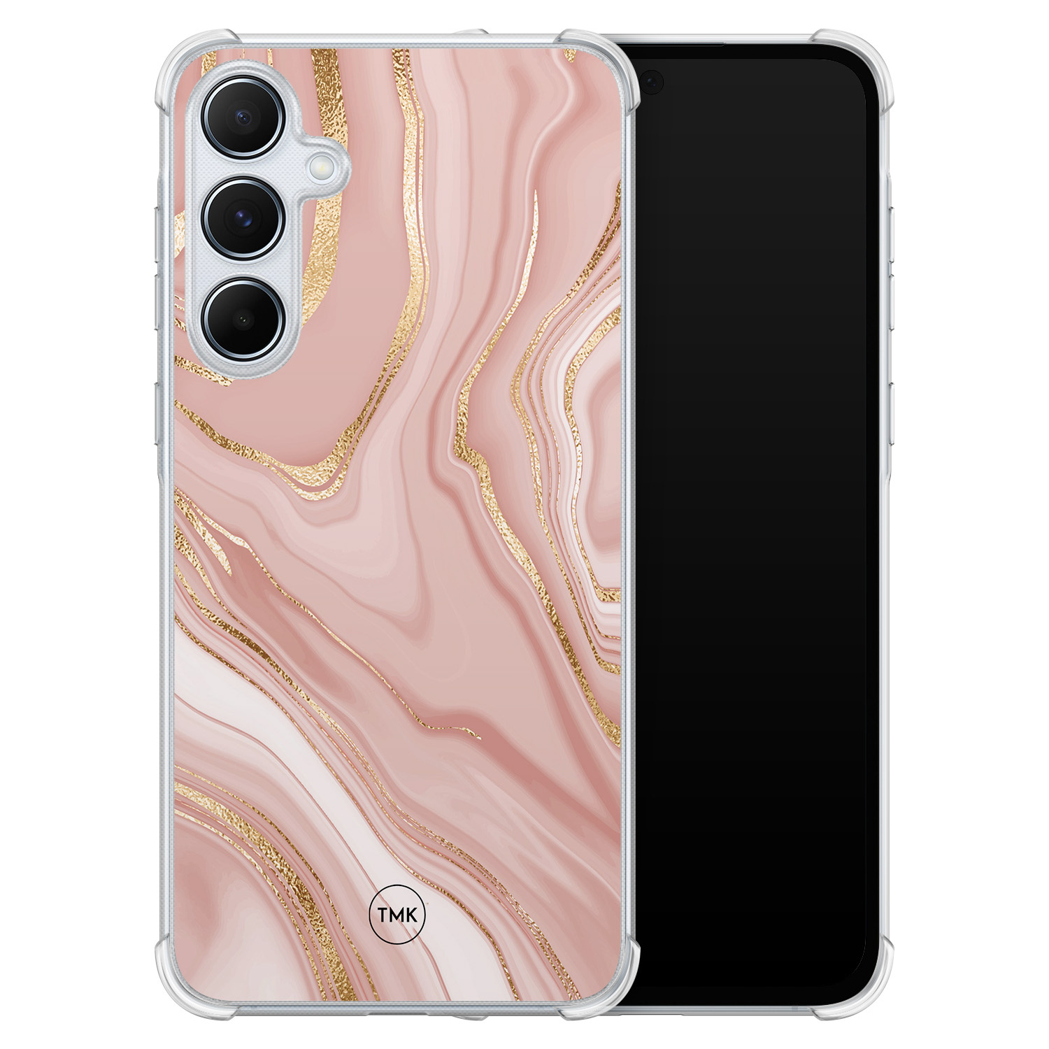 TMK Samsung Galaxy A55 shockproof hoesje - Rose marble