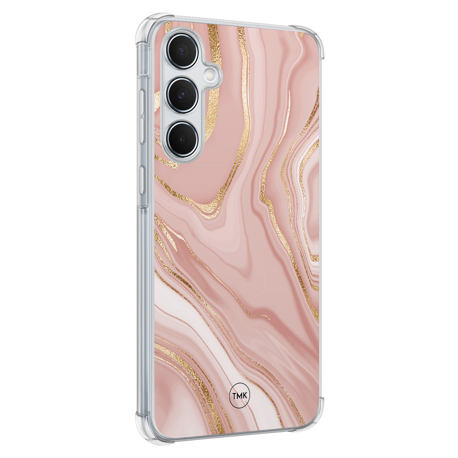 TMK Samsung Galaxy A55 shockproof hoesje - Rose marble