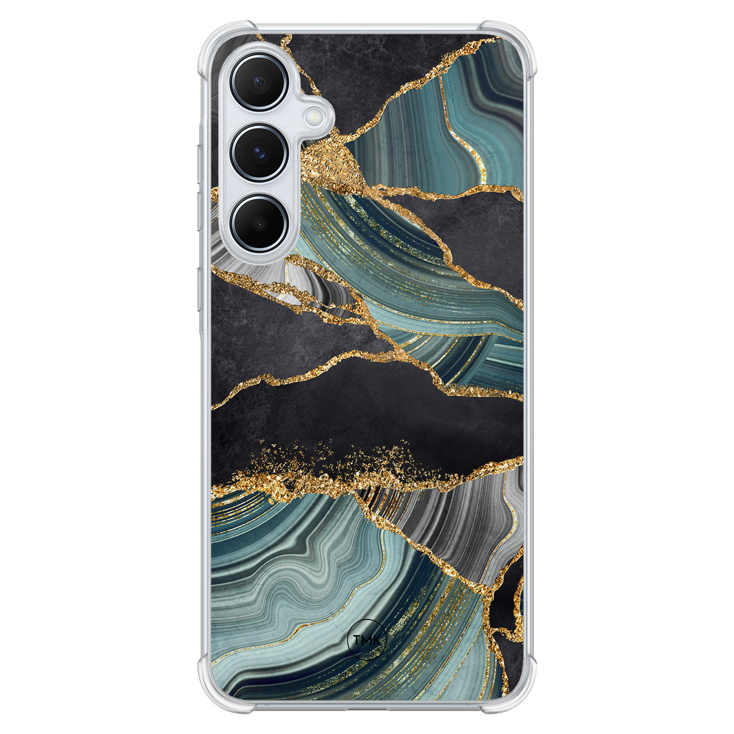 TMK Samsung Galaxy A55 shockproof hoesje - Marble jade stone