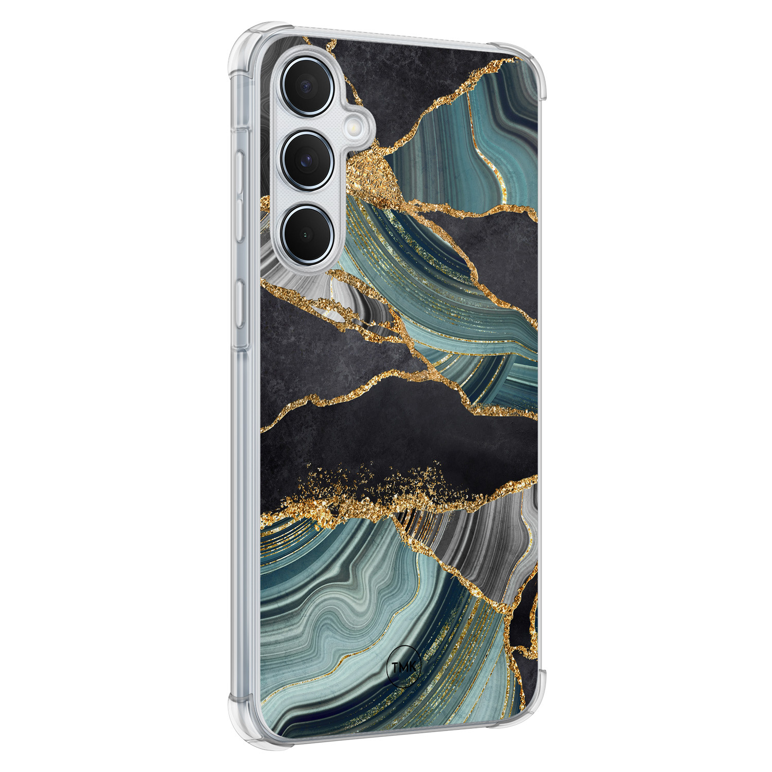 TMK Samsung Galaxy A55 shockproof hoesje - Marble jade stone