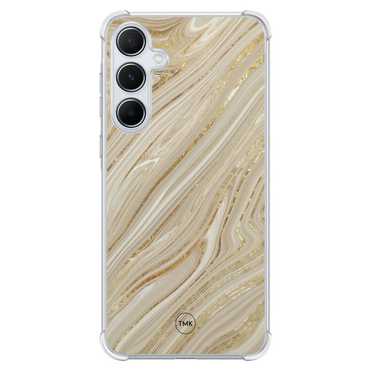 Casevibes Samsung Galaxy A55 shockproof hoesje - Golden marble