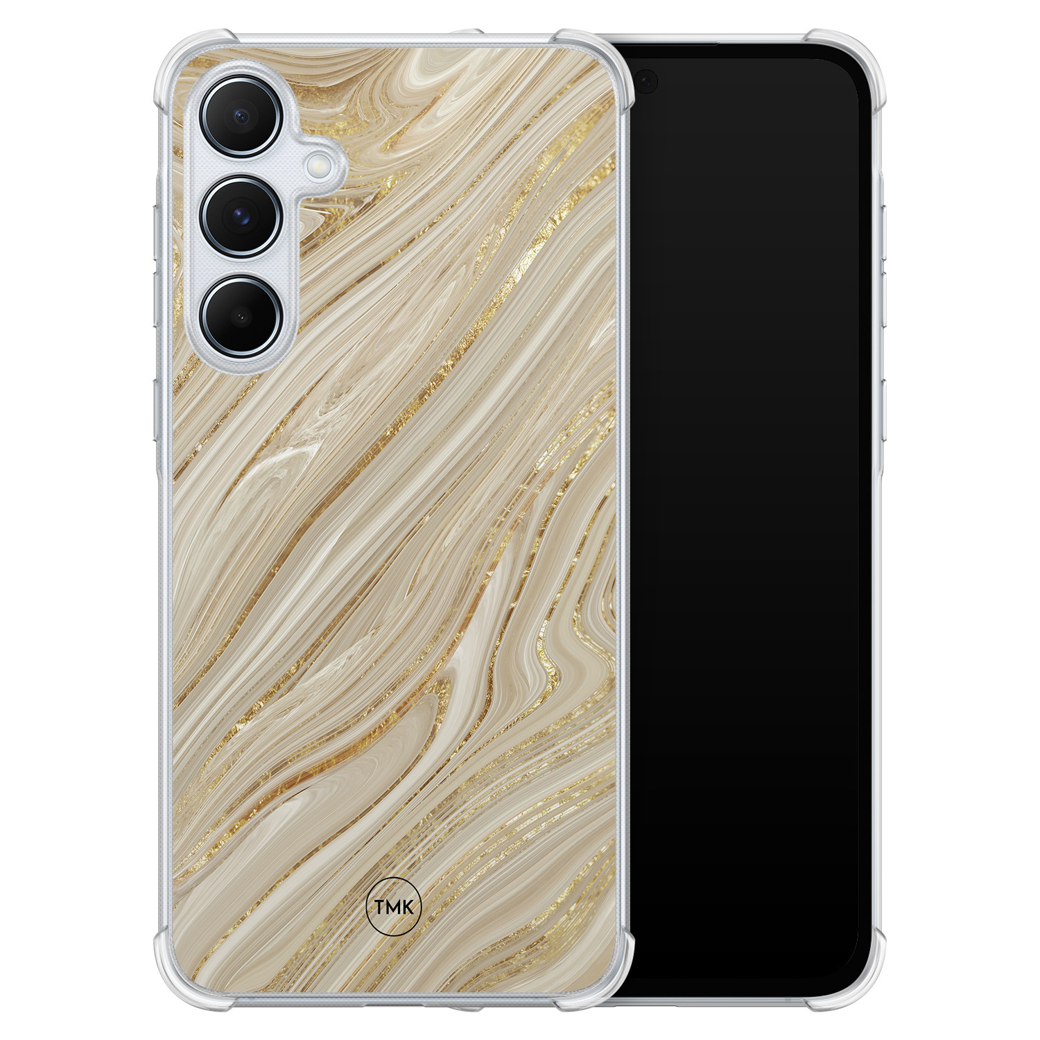 TMK Samsung Galaxy A55 shockproof hoesje - Golden marble