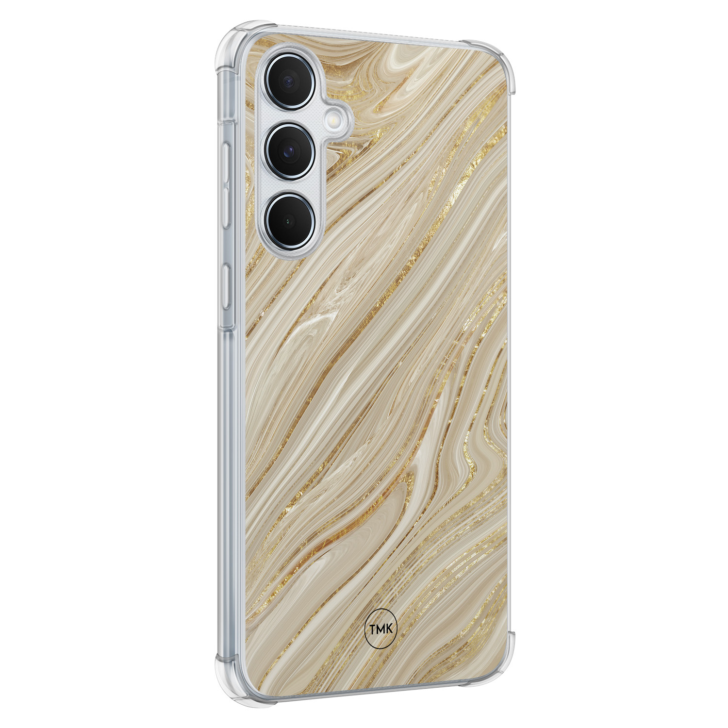 TMK Samsung Galaxy A55 shockproof hoesje - Golden marble