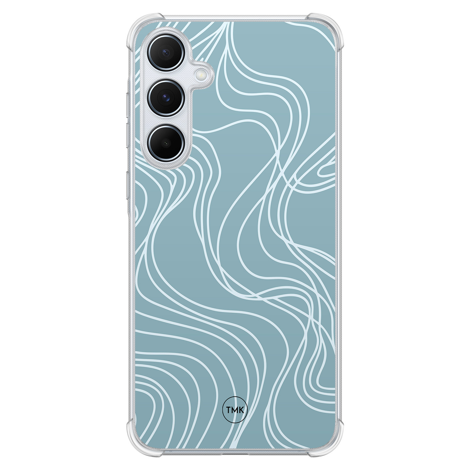 TMK Samsung Galaxy A55 shockproof hoesje - Soft blue waves