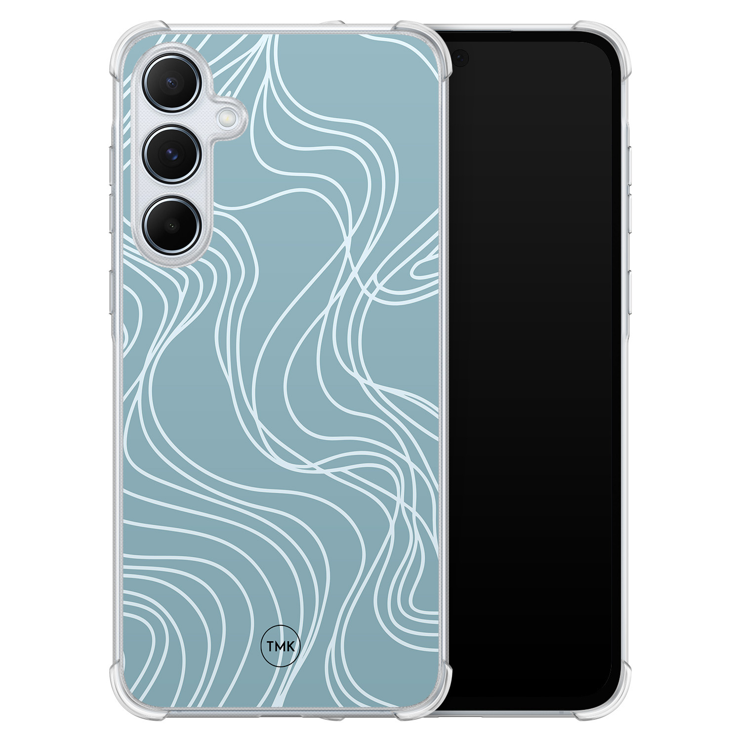 TMK Samsung Galaxy A55 shockproof hoesje - Soft blue waves