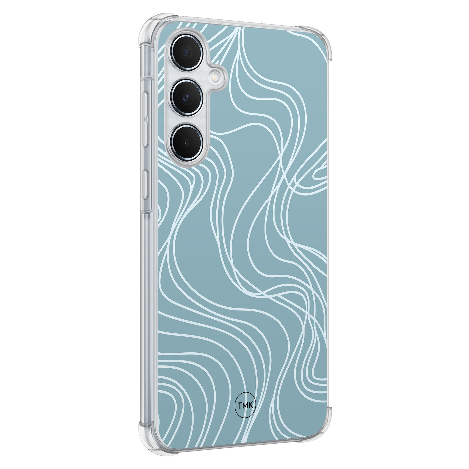 TMK Samsung Galaxy A55 shockproof hoesje - Soft blue waves