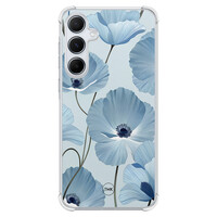 TMK Samsung Galaxy A55 shockproof hoesje - Blauw bloemenveld