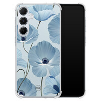TMK Samsung Galaxy A55 shockproof hoesje - Blauw bloemenveld