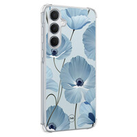 TMK Samsung Galaxy A55 shockproof hoesje - Blauw bloemenveld