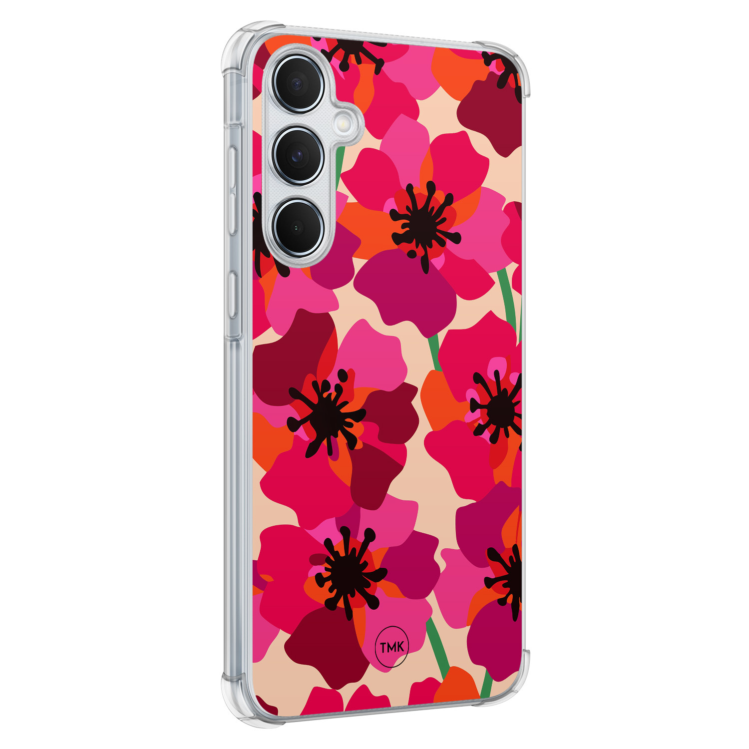 TMK Samsung Galaxy A55 shockproof hoesje - Pink floral bliss