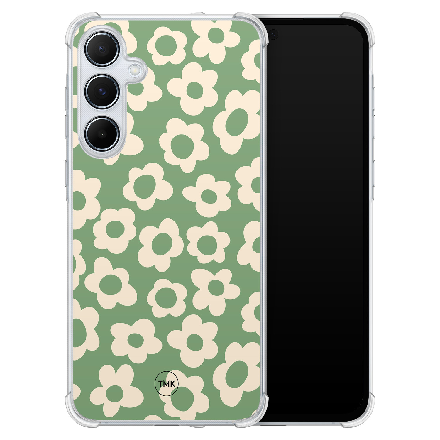 TMK Samsung Galaxy A55 shockproof hoesje - Retro cute flowers