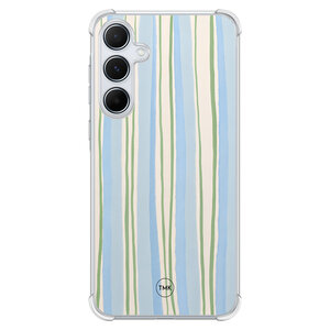 Casevibes Samsung Galaxy A55 shockproof hoesje - Pastelblauwe strepen