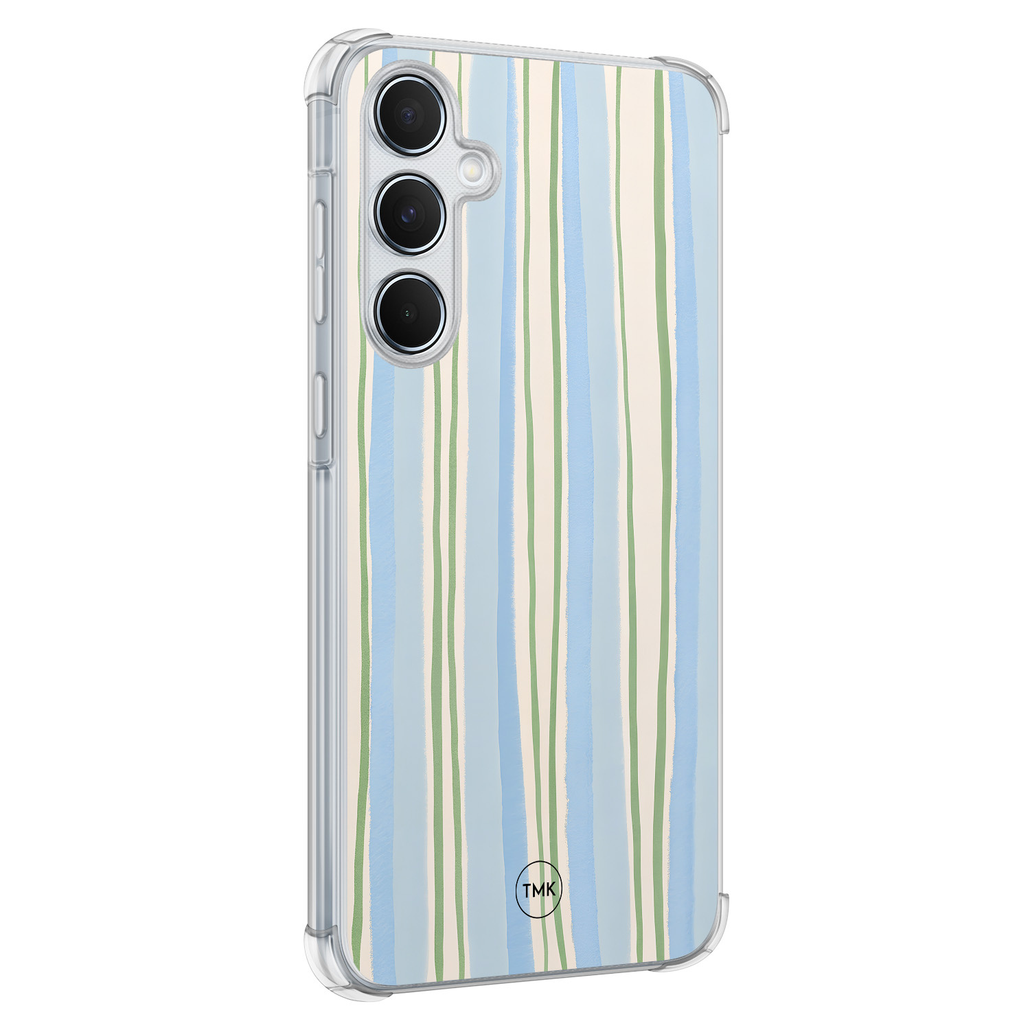 TMK Samsung Galaxy A55 shockproof hoesje - Pastelblauwe strepen