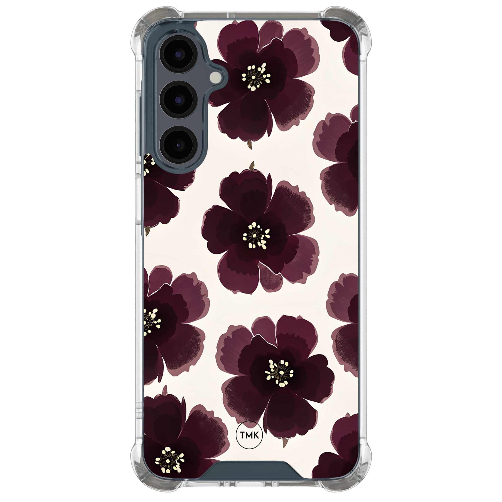 TMK Samsung Galaxy A16 shockproof hoesje - Burgundy flowers