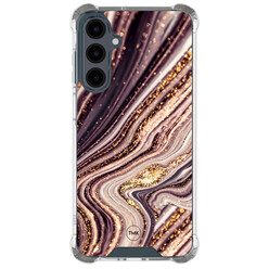 TMK Samsung Galaxy A16 shockproof hoesje - Golden pink marble