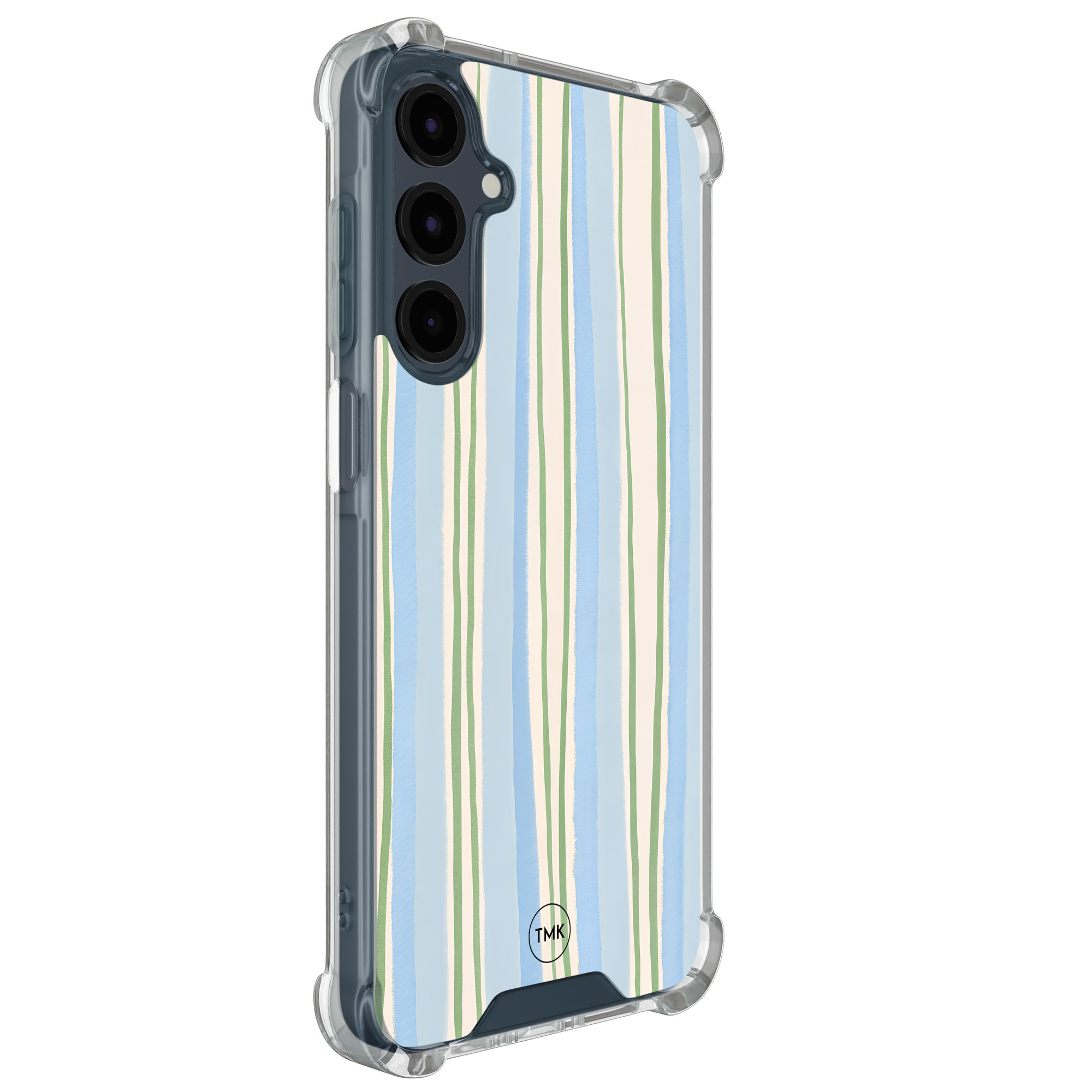 TMK Samsung Galaxy A16 shockproof hoesje - Pastelblauwe strepen