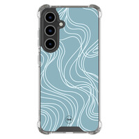 TMK Samsung Galaxy S25 FE shockproof hoesje - Soft blue waves