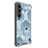 TMK Samsung Galaxy S25 FE shockproof hoesje - Blauw bloemenveld