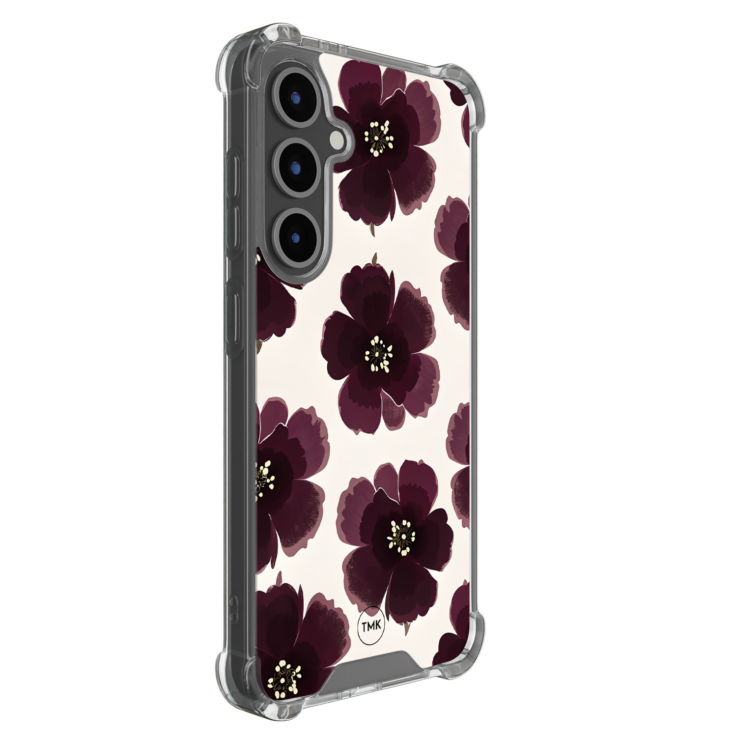 TMK Samsung Galaxy S25 FE shockproof hoesje - Burgundy flowers