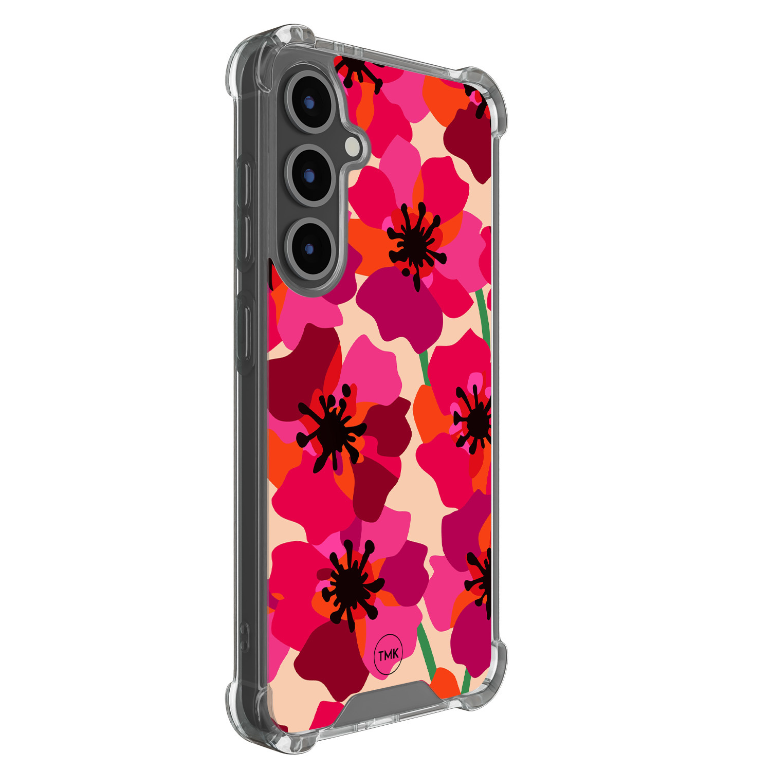 TMK Samsung Galaxy S25 FE shockproof hoesje - Pink floral bliss