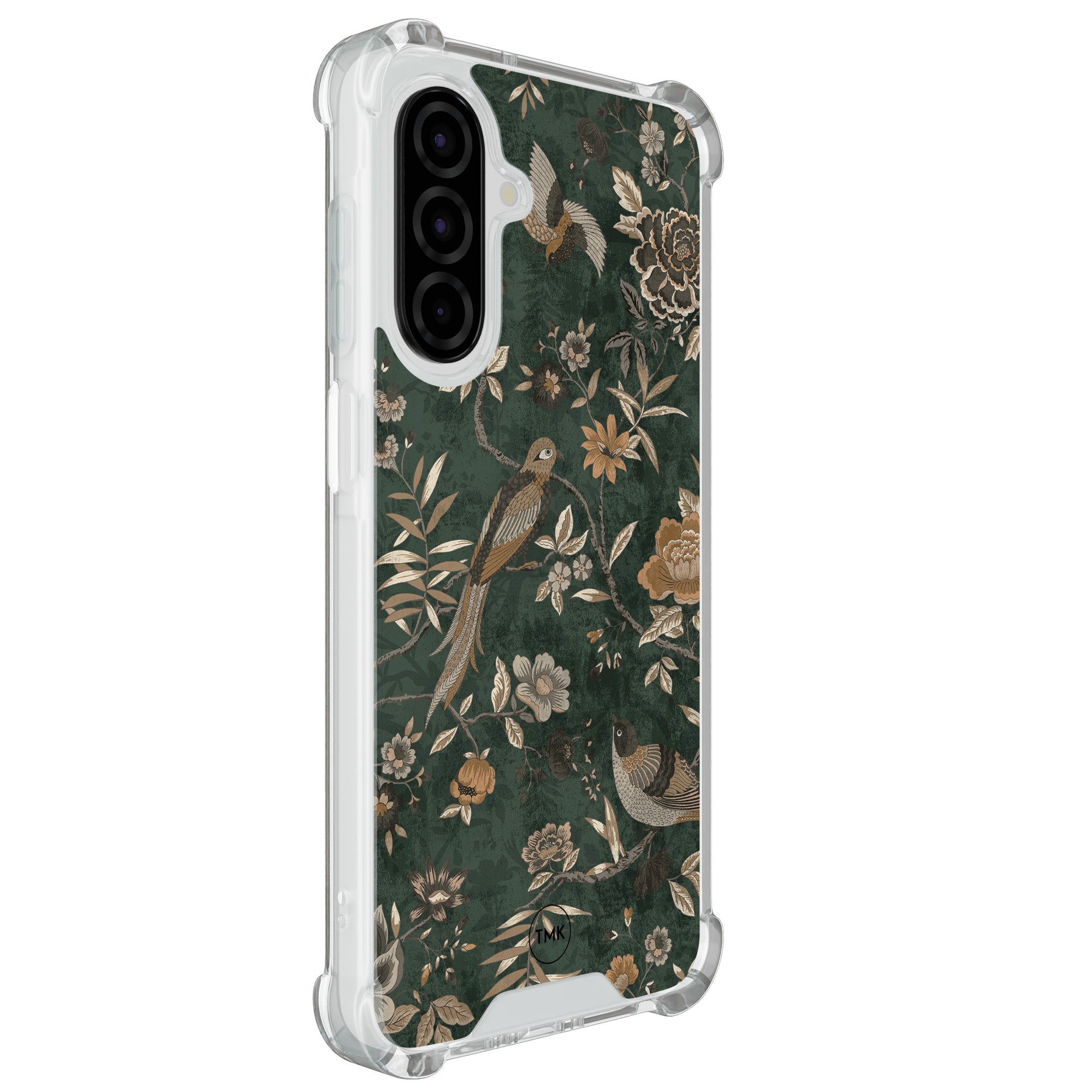 TMK Samsung Galaxy A26 shockproof hoesje - Khaki golden flowers