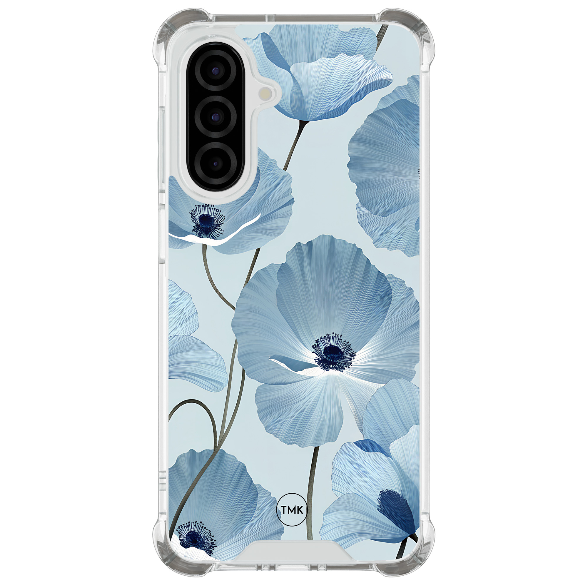 TMK Samsung Galaxy A26 shockproof hoesje - Blauw bloemenveld