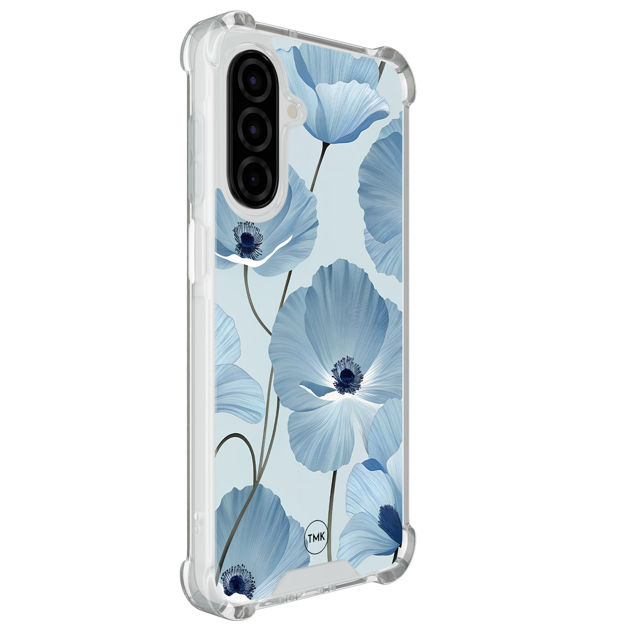 TMK Samsung Galaxy A26 shockproof hoesje - Blauw bloemenveld