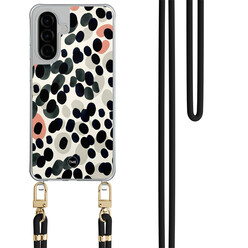 TMK Samsung Galaxy A56 hoesje met zwart koord - Modern dots