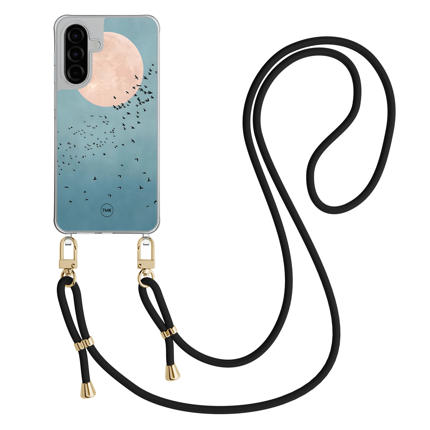 TMK Samsung Galaxy A56 hoesje met zwart koord - Moon birds