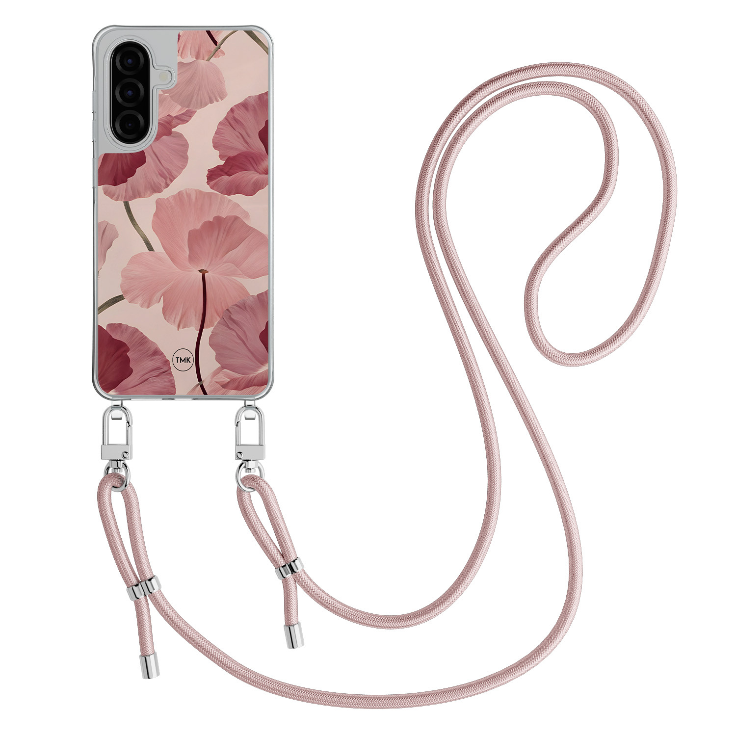 TMK Samsung Galaxy A56 hoesje met rosegoud koord - Vintage blossom