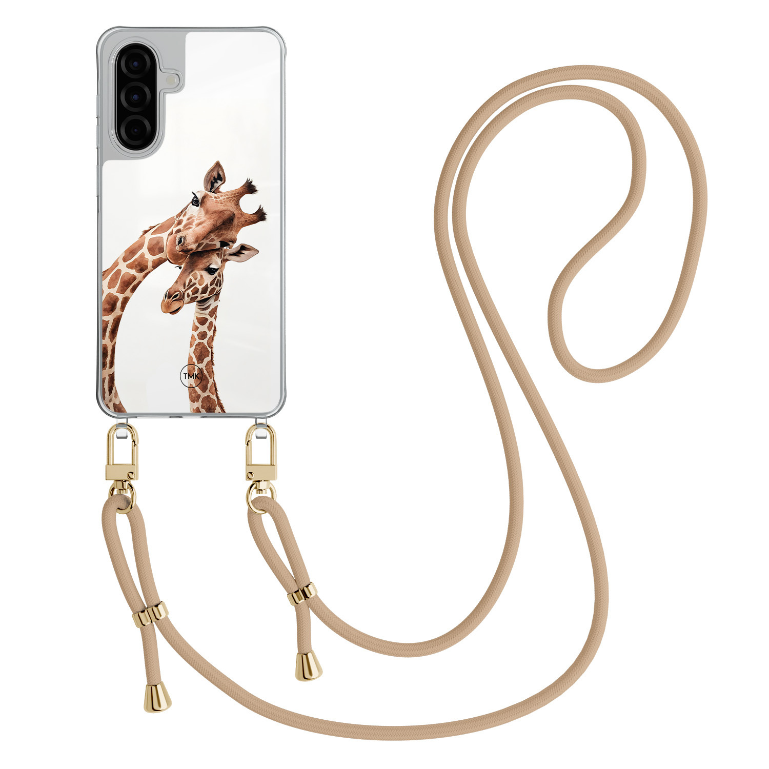 TMK Samsung Galaxy A36 hoesje met beige koord - Giraffen