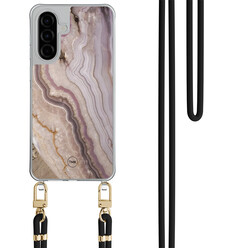 TMK Samsung Galaxy A36 hoesje met zwart koord - Blush marble