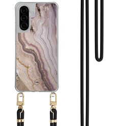 TMK Samsung Galaxy A26 hoesje met zwart koord - Blush marble