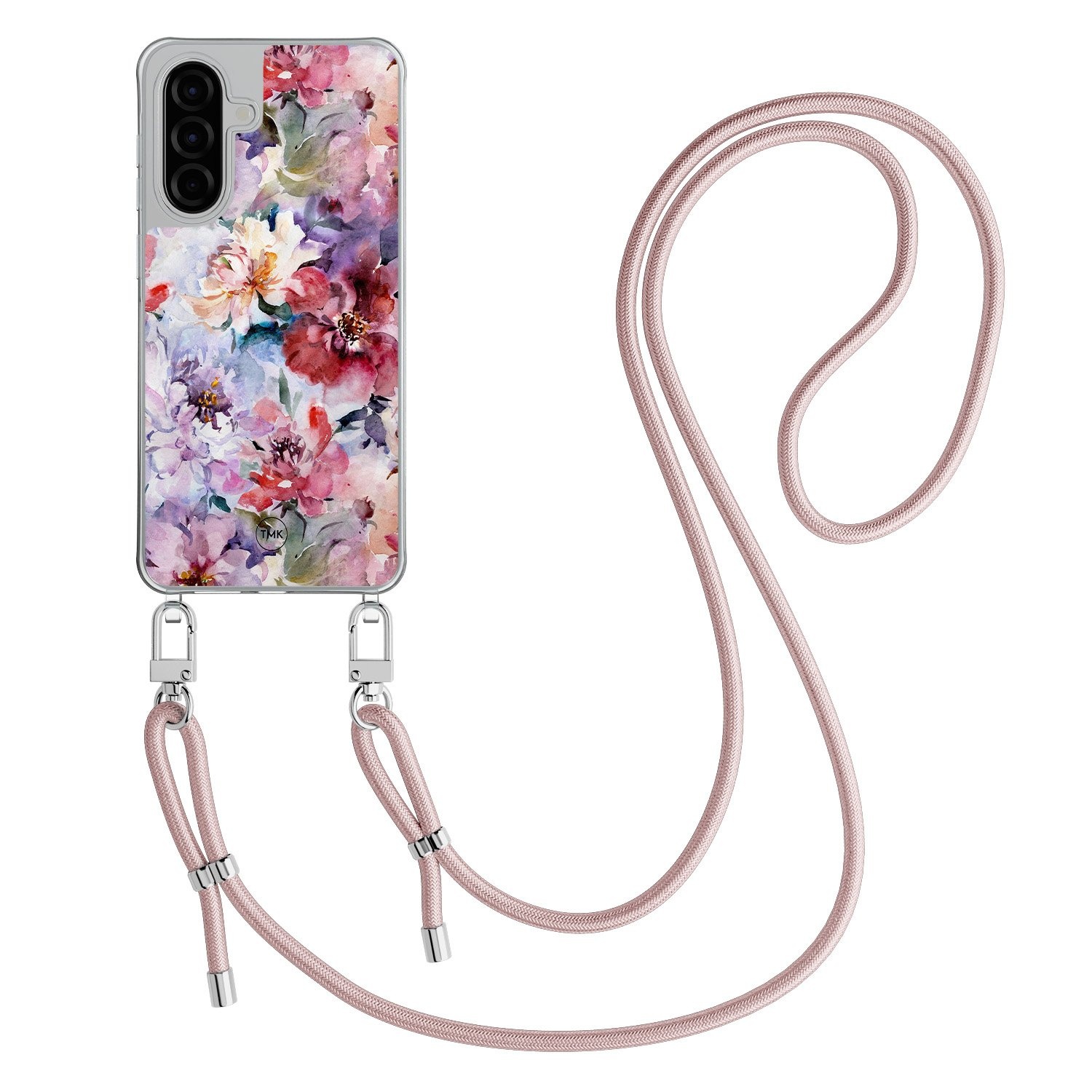 TMK Samsung Galaxy A26 hoesje met rosegoud koord - Bloemen acryl