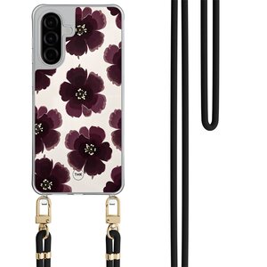 Casevibes Samsung Galaxy A26 hoesje met zwart koord - Burgundy flowers