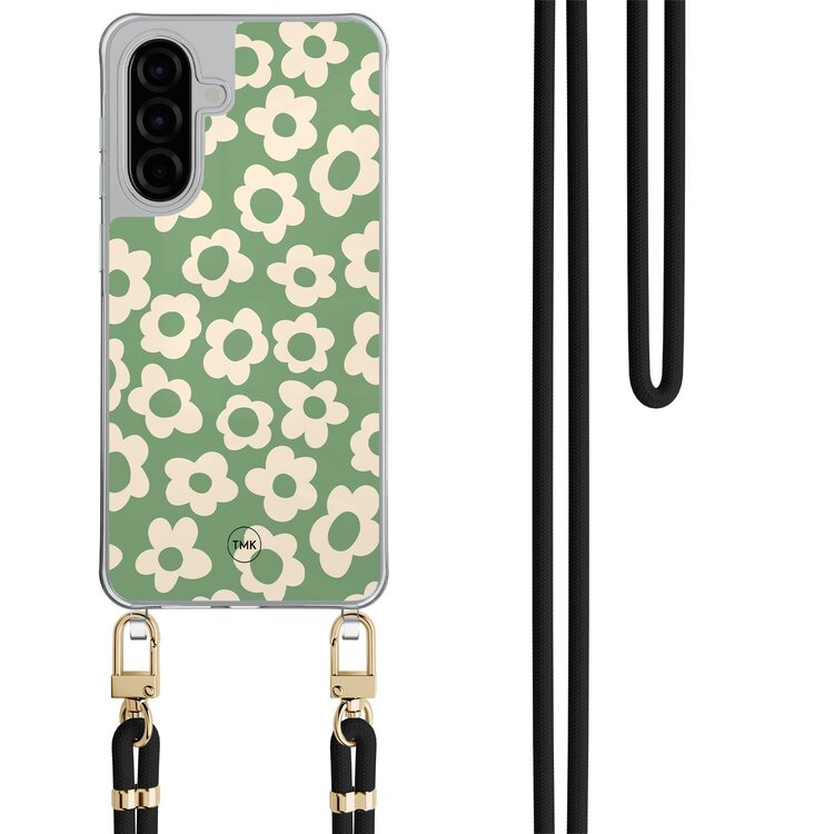 Casevibes Samsung Galaxy A26 hoesje met zwart koord - Retro cute flowers