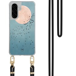 TMK Samsung Galaxy A26 hoesje met zwart koord - Moon birds