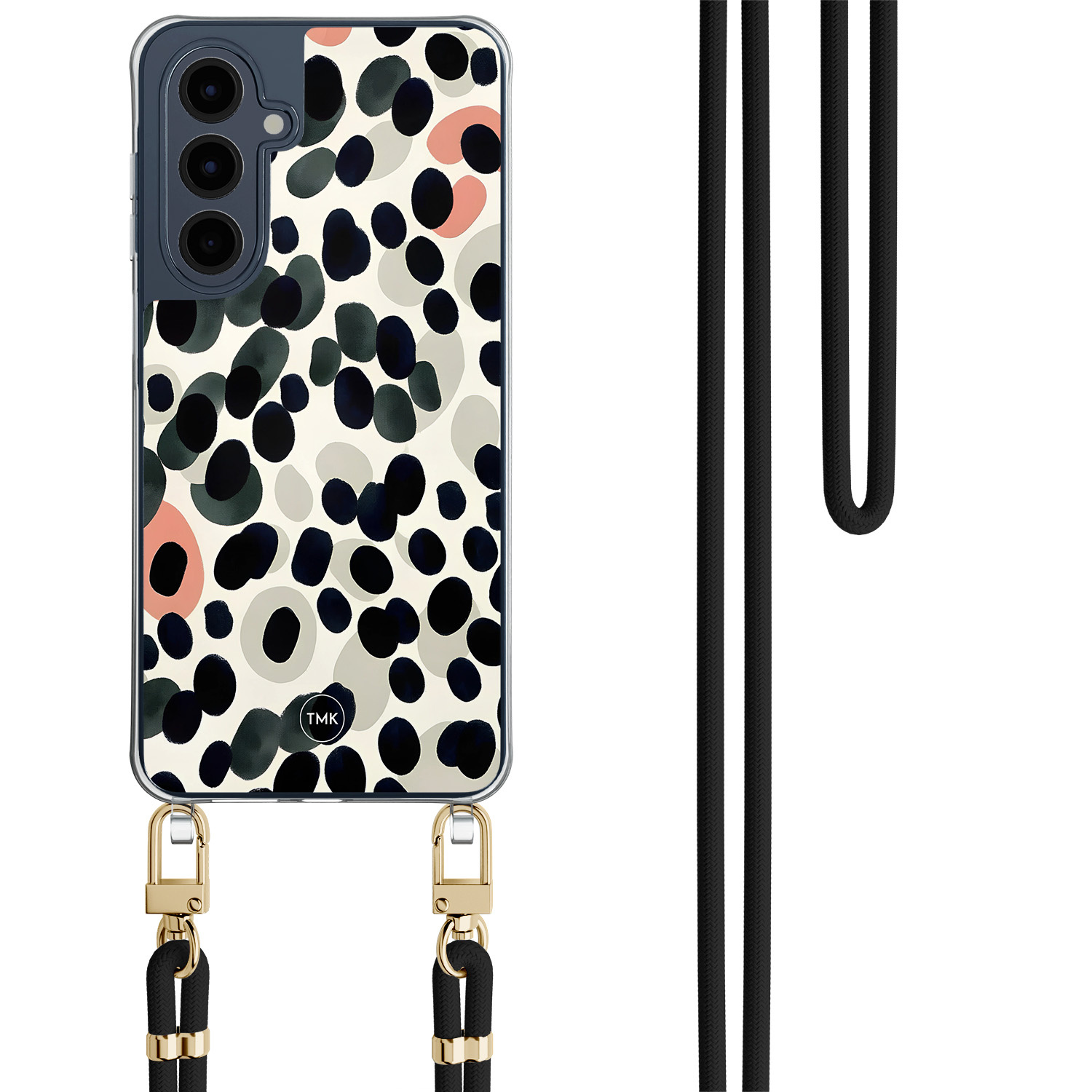 TMK Samsung Galaxy A16 hoesje met zwart koord - Modern dots