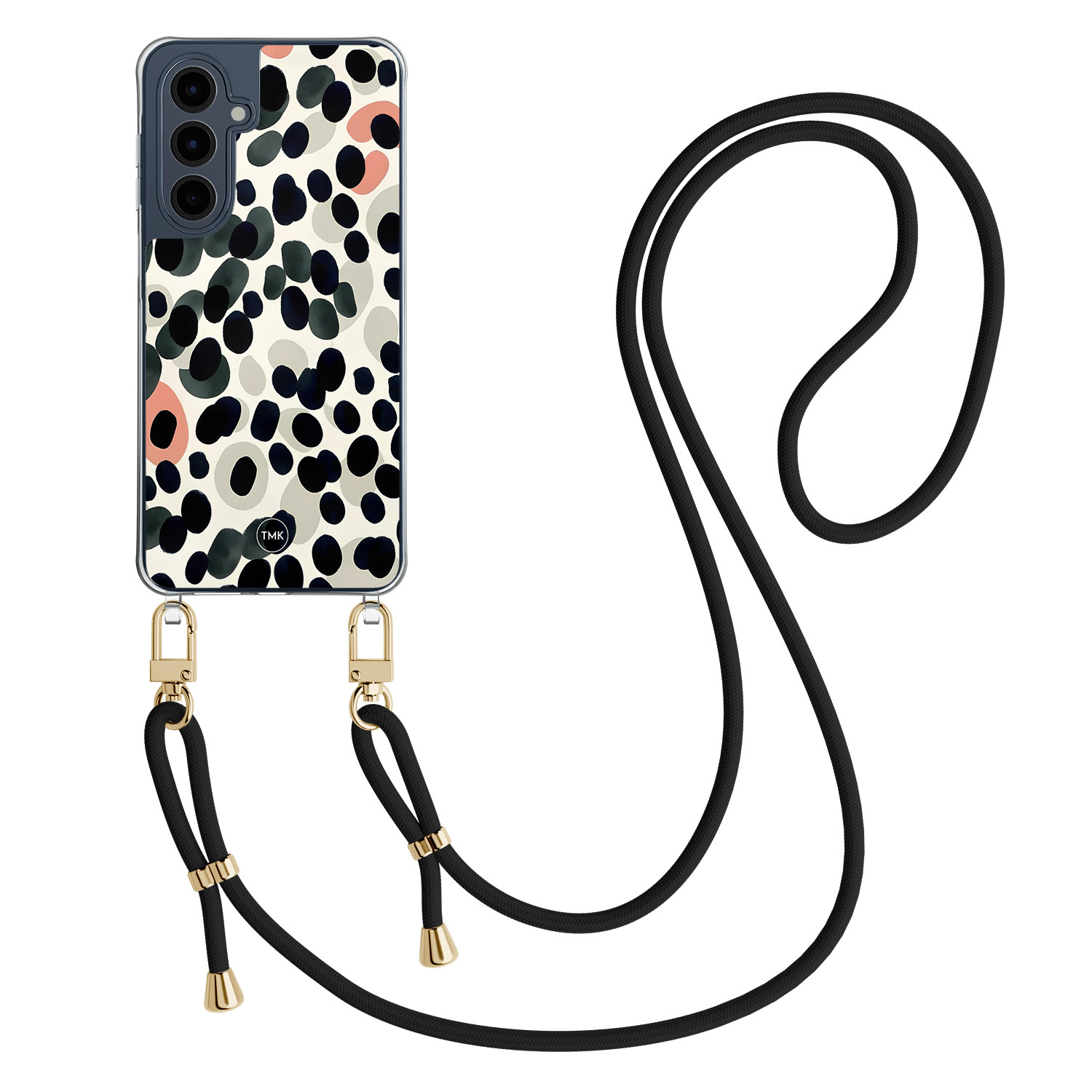 TMK Samsung Galaxy A16 hoesje met zwart koord - Modern dots