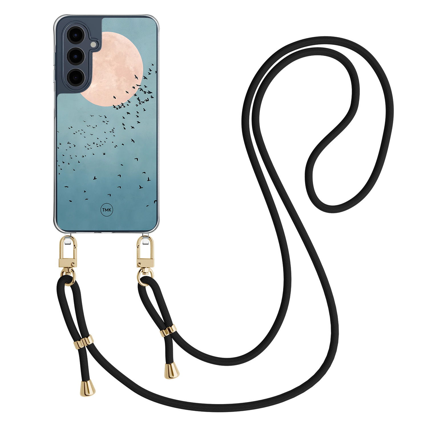 TMK Samsung Galaxy A16 hoesje met zwart koord - Moon birds