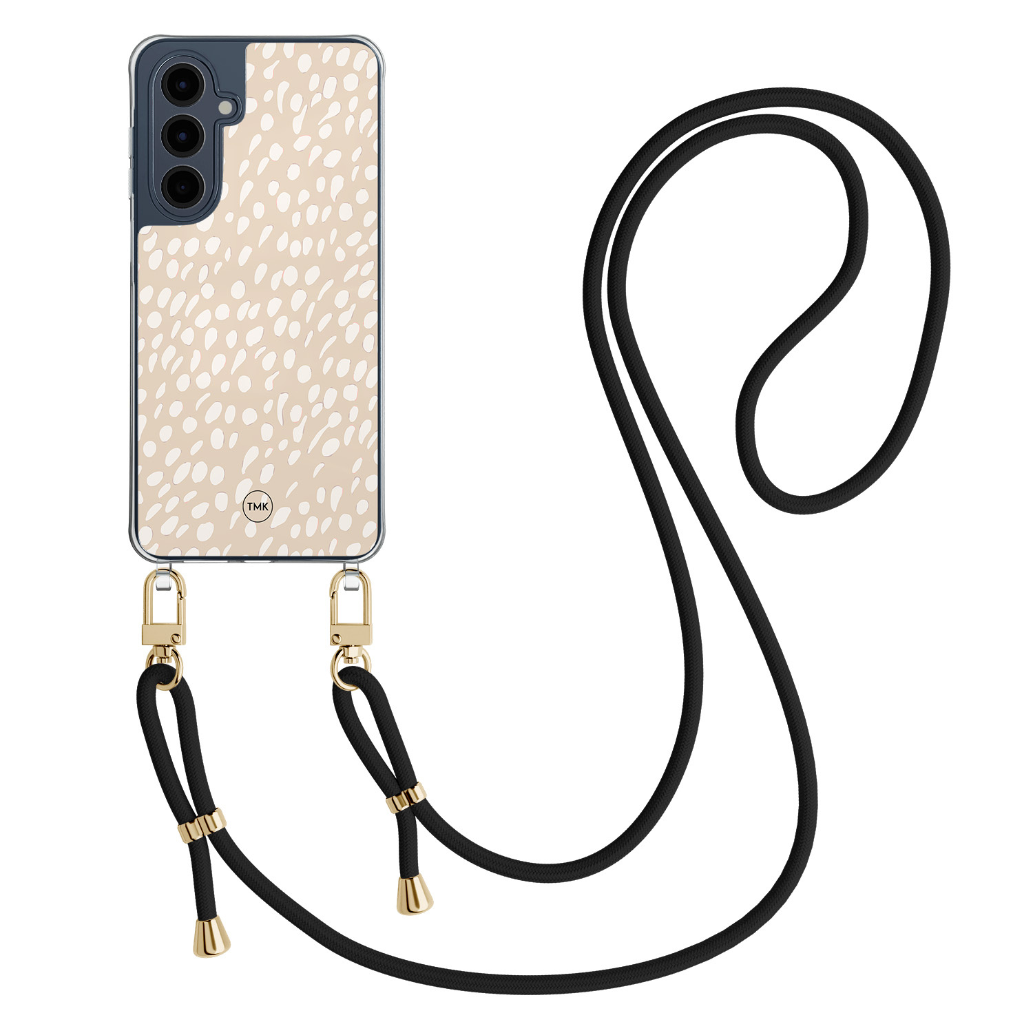 TMK Samsung Galaxy A16 hoesje met zwart koord - Sand dots