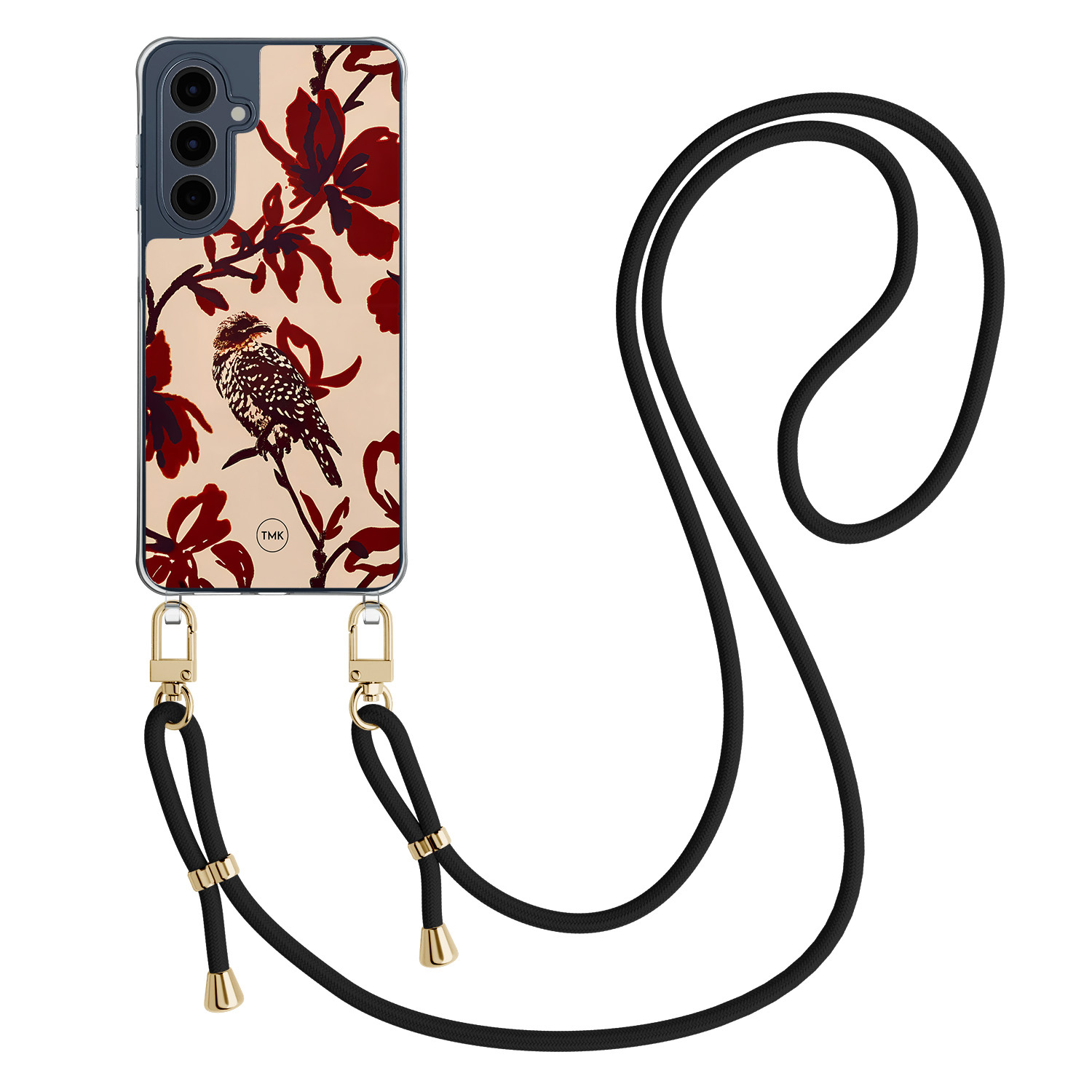 TMK Samsung Galaxy A16 hoesje met zwart koord - Bloemenpracht