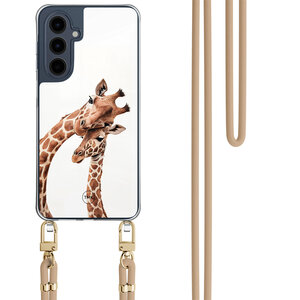 Casevibes Samsung Galaxy A16 hoesje met beige koord - Giraffen