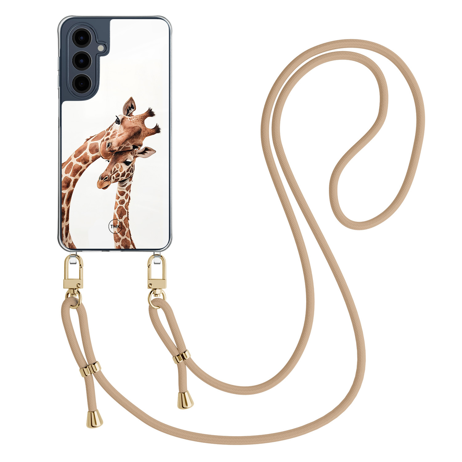 TMK Samsung Galaxy A16 hoesje met beige koord - Giraffen