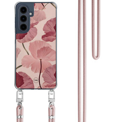 TMK Samsung Galaxy A16 hoesje met rosegoud koord - Vintage blossom
