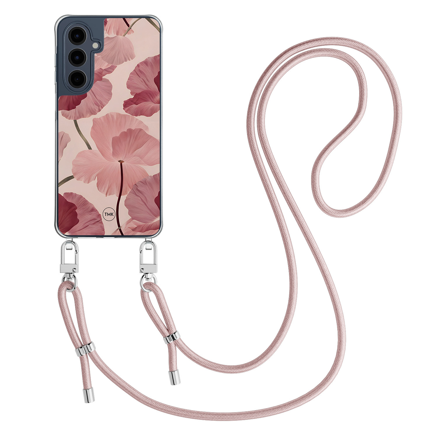 TMK Samsung Galaxy A16 hoesje met rosegoud koord - Vintage blossom